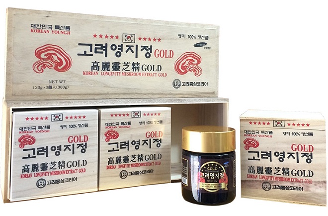 Cao linh chi đỏ hộp gỗ trắng extract Gold - YoungJi